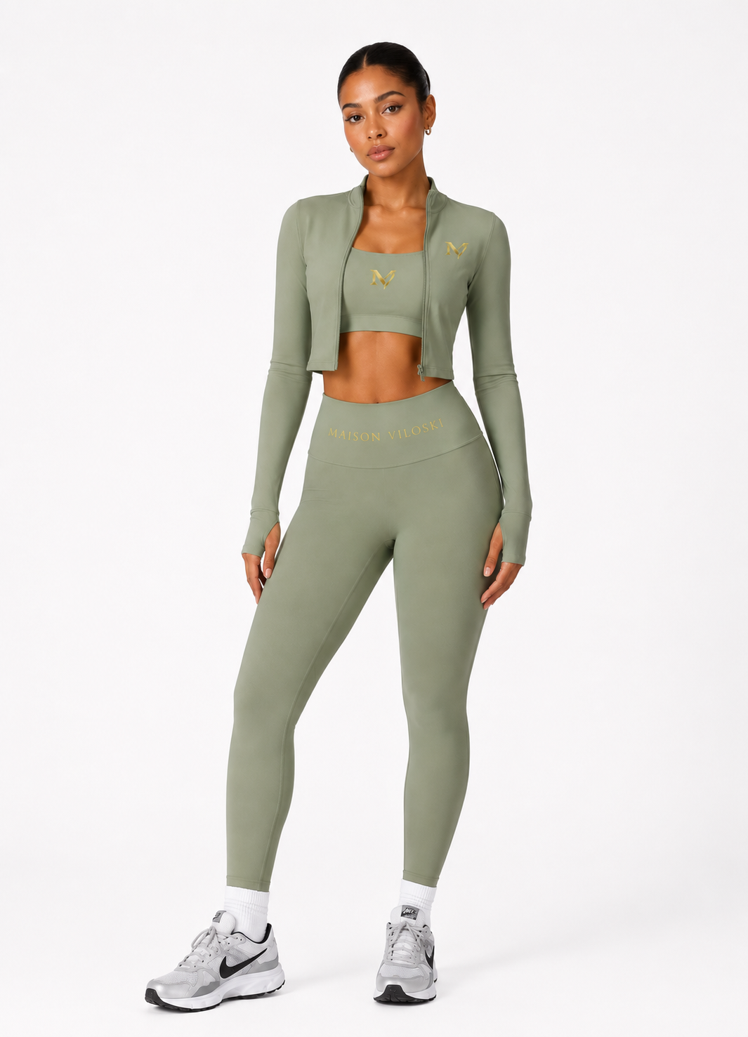 Maison Viloski SculptFit™ 3-Piece Performance Set – Sage Green