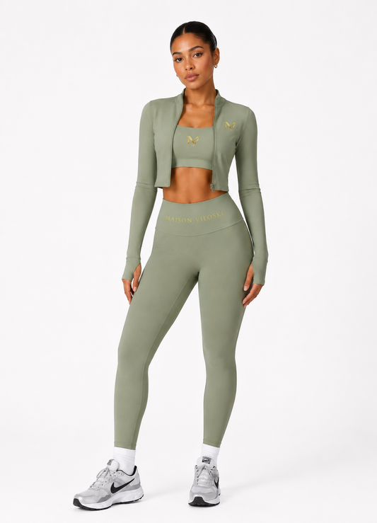 Maison Viloski SculptFit™ 3-Piece Performance Set – Sage Green