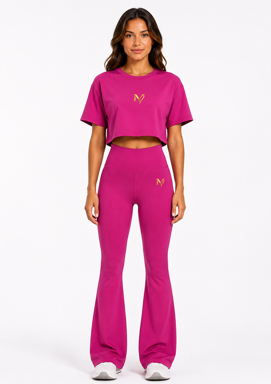 Maison Viloski SculptFit™ Cropped Tee & Flared Leggings Set
